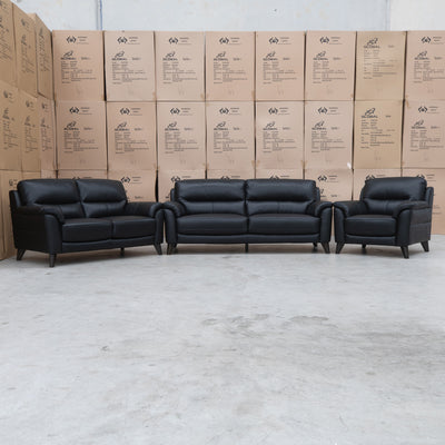 The Jupiter Single Armchair - Black Leather available to purchase from Warehouse Furniture Clearance at our next sale event.