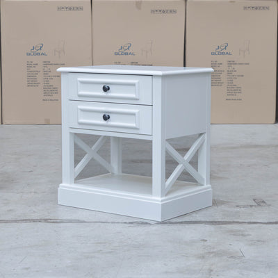 Hampton 2 Drawer Timber Bedside