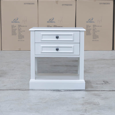 Hampton 2 Drawer Timber Bedside
