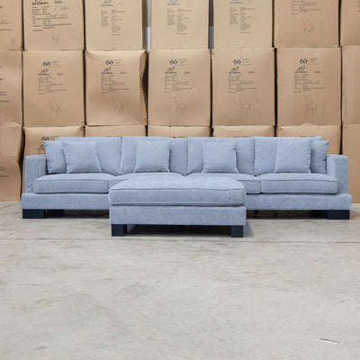 The Barossa Deep Seat Modular Corner Lounge - Smoke available to purchase from Warehouse Furniture Clearance at our next sale event.
