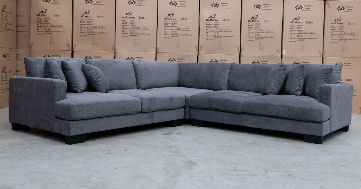 Adelina MK2 Deep Seated Corner Lounge Share Charcoal Warehouse