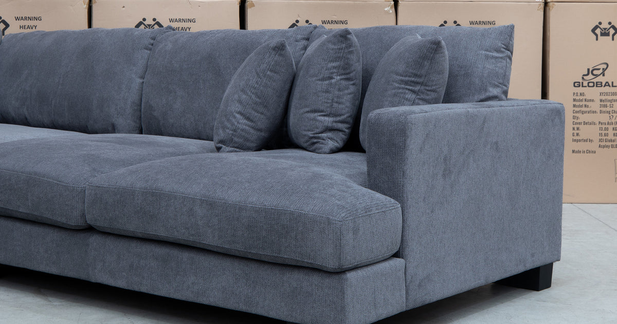 Adelina MK2 Deep Seated Corner Lounge Share Charcoal Warehouse