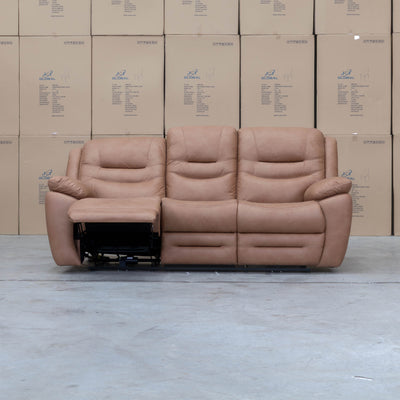 The Airlie Three Seat Electric Recliner Lounge - Tan available to purchase from Warehouse Furniture Clearance at our next sale event.
