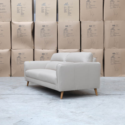 The Alyssa Three Seat Leather Sofa - White available to purchase from Warehouse Furniture Clearance at our next sale event.