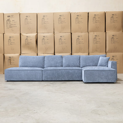 The Apartment Three Seat Chaise Lounge - Frost available to purchase from Warehouse Furniture Clearance at our next sale event.