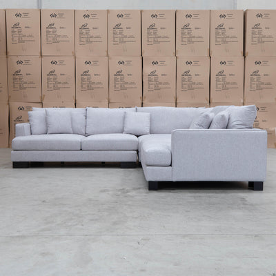 The Delta Deep Seated Corner Lounge - Silver available to purchase from Warehouse Furniture Clearance at our next sale event.