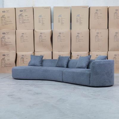 The Belview Curved Chaise Lounge - Dark Grey available to purchase from Warehouse Furniture Clearance at our next sale event.