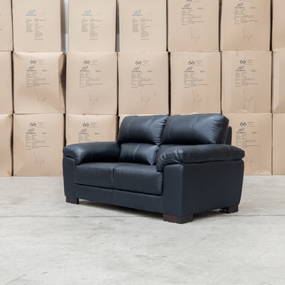 The Berkshire Two Seat Leather Sofa - Black available to purchase from Warehouse Furniture Clearance at our next sale event.