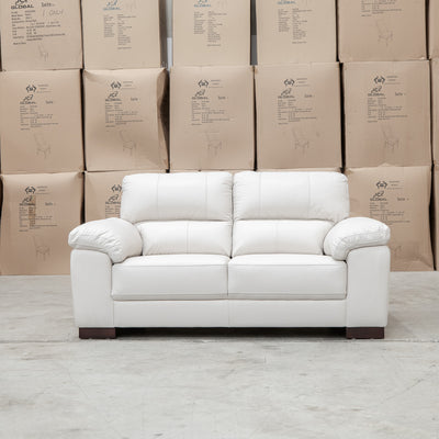The Berkshire Two Seat Leather Sofa - White available to purchase from Warehouse Furniture Clearance at our next sale event.