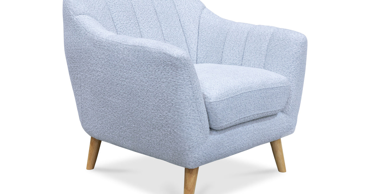 Pearl Accent Chair Light Grey Boucle Fabric Warehouse Furniture