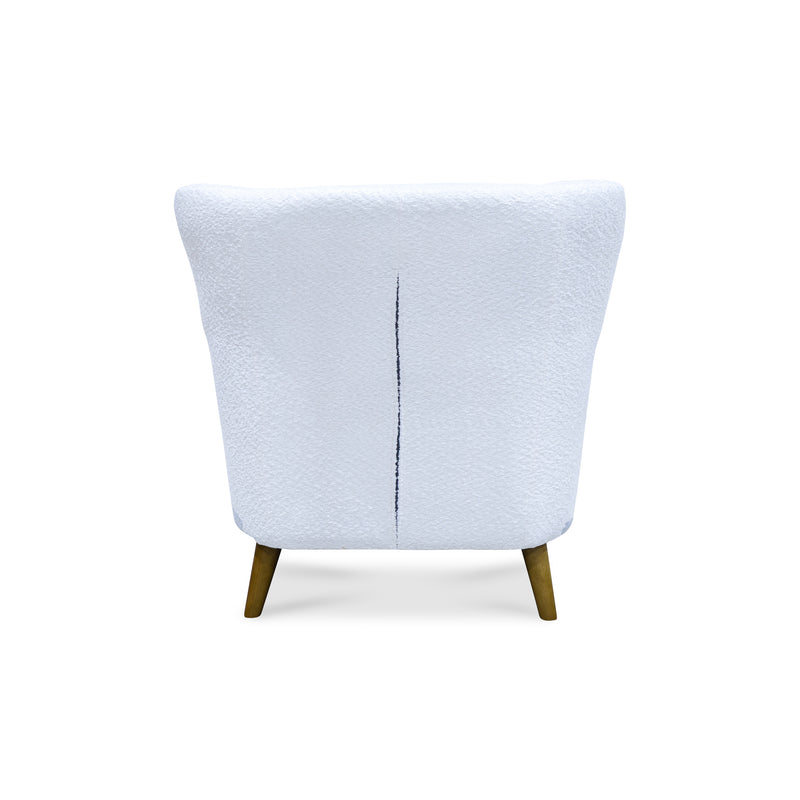 The Lennon Accent Chair – Ivory Boucle Fabric available to purchase from Warehouse Furniture Clearance at our next sale event.