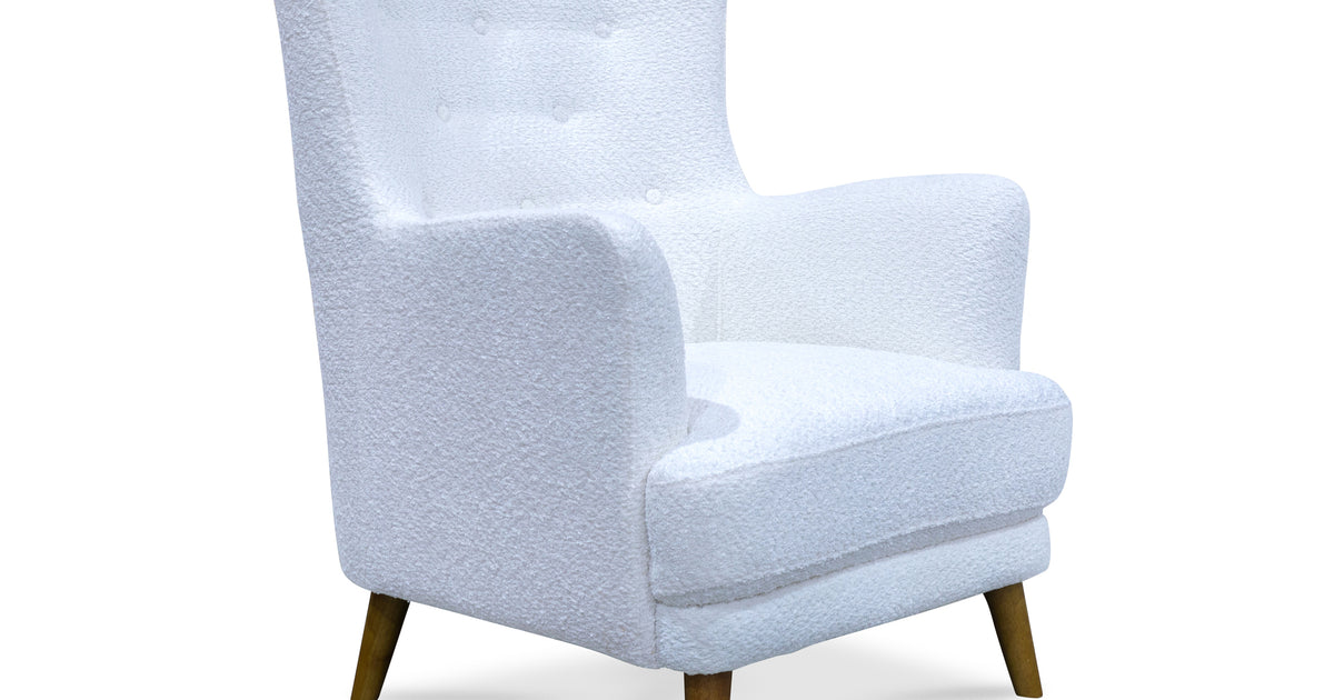 Zoe Accent Chair Ivory Boucle Warehouse Furniture Clearance