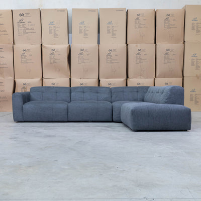 The Cannes RHF Modular Corner Chaise Lounge - Dark Grey available to purchase from Warehouse Furniture Clearance at our next sale event.
