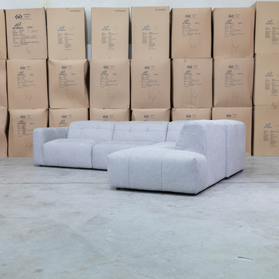 The Cannes RHF Modular Corner Chaise Lounge - Light Grey available to purchase from Warehouse Furniture Clearance at our next sale event.