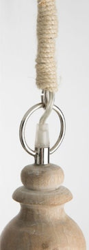 The Clear Glass Pendant Antique Light with Wood Finial - Natural/Clear - VE25 - Available In-Store Only available to purchase from Warehouse Furniture Clearance at our next sale event.