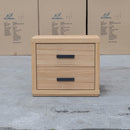 The Esca Two Drawer Bedside - Natural available to purchase from Warehouse Furniture Clearance at our next sale event.