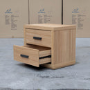 The Esca Two Drawer Bedside - Natural available to purchase from Warehouse Furniture Clearance at our next sale event.