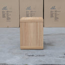 The Esca Two Drawer Bedside - Natural available to purchase from Warehouse Furniture Clearance at our next sale event.