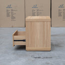 The Esca Two Drawer Bedside - Natural available to purchase from Warehouse Furniture Clearance at our next sale event.