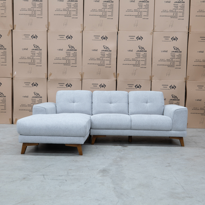 The Khloe Three Seat Chaise Lounge LHF - Whisper available to purchase from Warehouse Furniture Clearance at our next sale event.