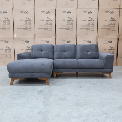 The Khloe Three Seat Chaise Lounge LHF - Shadow available to purchase from Warehouse Furniture Clearance at our next sale event.