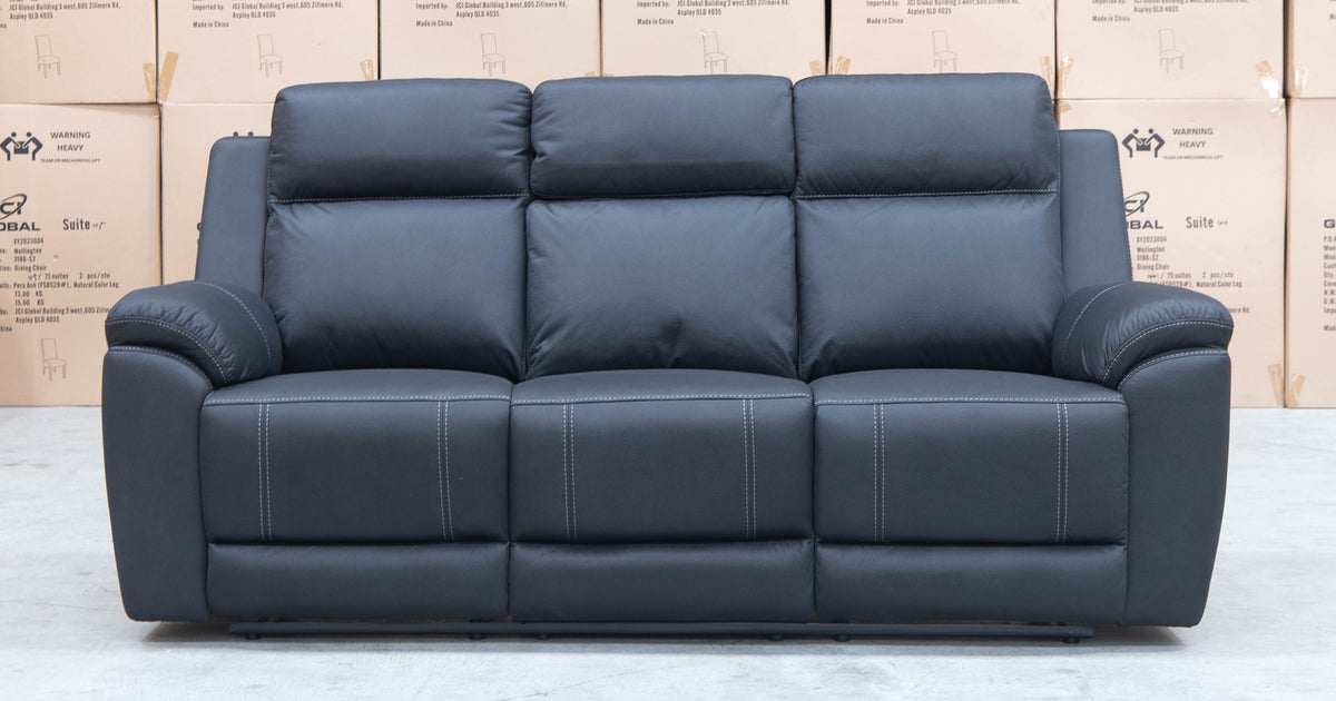 Recliner Lounge Australian Made Leather Lounge Suites Bari Three