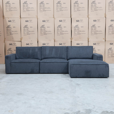The Layne RHF Chaise Lounge - Charcoal available to purchase from Warehouse Furniture Clearance at our next sale event.