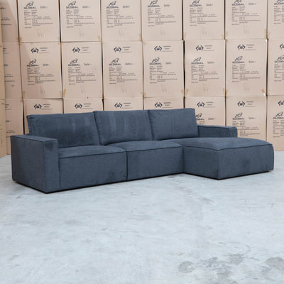 The Layne RHF Chaise Lounge - Charcoal available to purchase from Warehouse Furniture Clearance at our next sale event.