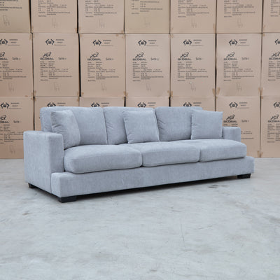The Oakville Fabric Three Seat Sofa - Smoke available to purchase from Warehouse Furniture Clearance at our next sale event.