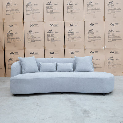 The Santorini Curved Chaise Sofa - Whisper available to purchase from Warehouse Furniture Clearance at our next sale event.