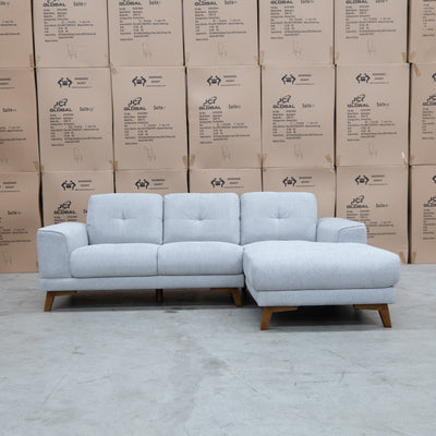 The Khloe Three Seat Chaise Lounge RHF - Whisper available to purchase from Warehouse Furniture Clearance at our next sale event.