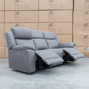 The Venus Three Seater Dual-Electric Recliner Lounge - Ash available to purchase from Warehouse Furniture Clearance at our next sale event.