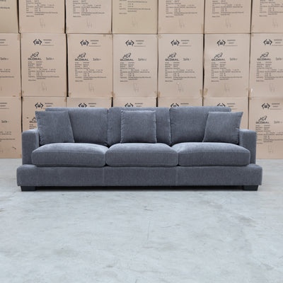 The Oakville Fabric Three Seat Sofa - Charcoal available to purchase from Warehouse Furniture Clearance at our next sale event.