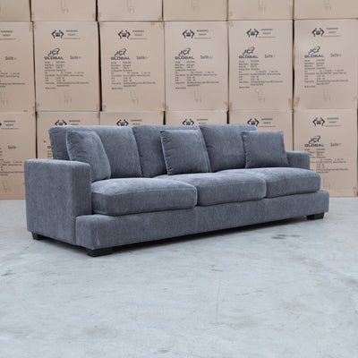 The Oakville Fabric Three Seat Sofa - Charcoal available to purchase from Warehouse Furniture Clearance at our next sale event.