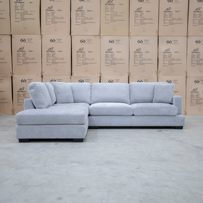 The Oakville Corner Chaise Lounge - Smoke available to purchase from Warehouse Furniture Clearance at our next sale event.