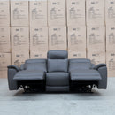 The Panama Three Seater Triple Motor Electric Recliner Lounge - Storm Leather available to purchase from Warehouse Furniture Clearance at our next sale event.
