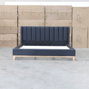 Paros King Upholstered Bed - Charcoal - Warehouse Furniture Clearance