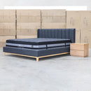 Paros King Upholstered Bed - Charcoal - Warehouse Furniture Clearance