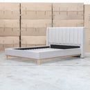 Paros King Upholstered Bed - Oat White - Warehouse Furniture Clearance