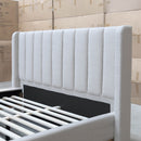 Paros King Upholstered Bed - Oat White - Warehouse Furniture Clearance