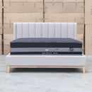 Paros King Upholstered Bed - Oat White - Warehouse Furniture Clearance