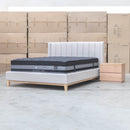 Paros King Upholstered Bed - Oat White - Warehouse Furniture Clearance