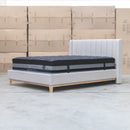 Paros King Upholstered Bed - Oat White - Warehouse Furniture Clearance