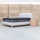 Paros King Upholstered Bed - Oat White - Warehouse Furniture Clearance