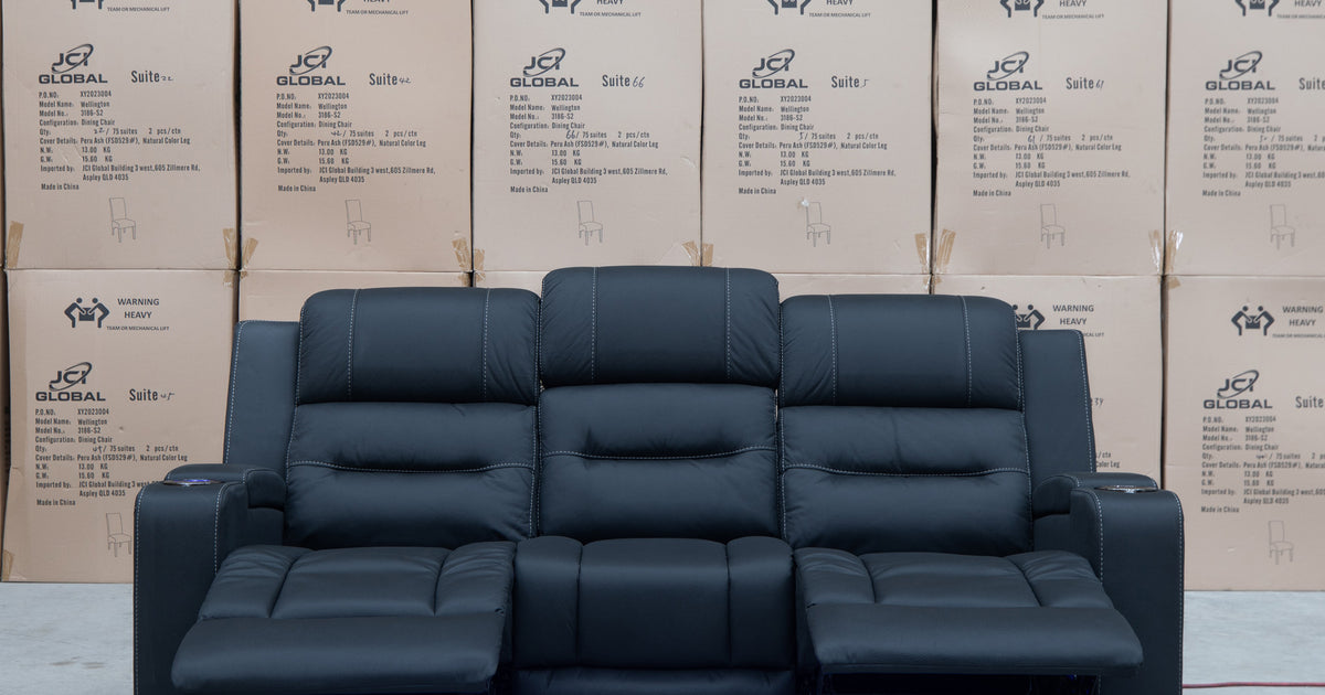 Harvey Norman Electric Home Theatre Lounge Broadway Leather Seater