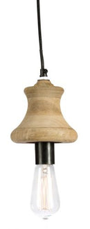 The Mango Wood Pendant Antique Light with Raw Aluminium Canopy - Natural - DB17 - Available In-Store Only available to purchase from Warehouse Furniture Clearance at our next sale event.