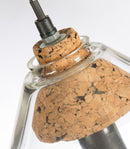 The Clear Glass Pendant Antique Light with Cork Holder and Aluminium Canopy - Clear Glass/Natural Cork - DB18 - Available In-Store Only available to purchase from Warehouse Furniture Clearance at our next sale event.
