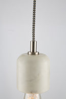 The Dome Marble Pendant Hanging Light with Silver Detail - White/Silver - FH02 - Available In-Store Only available to purchase from Warehouse Furniture Clearance at our next sale event.