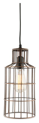 The Bottle Galvanized Iron Wire Pendant Hanging Light - Antique Copper - FH06 - Available In-Store Only available to purchase from Warehouse Furniture Clearance at our next sale event.