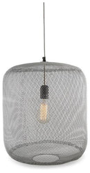 The Mesh Iron & Brass Pendant Hanging Light Large with Copper Detail - Grey/Copper - FH09 - Available In-Store Only available to purchase from Warehouse Furniture Clearance at our next sale event.